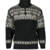 Norwegian wool sweater for women and men - black and white