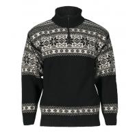 Norwegian wool sweater for women and men - black and white