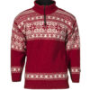 Norwegian wool sweater for women and men - red and white