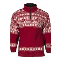 Norwegian wool sweater for women and men - red and white