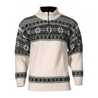 Norwegian wool sweater for women and men - white and black